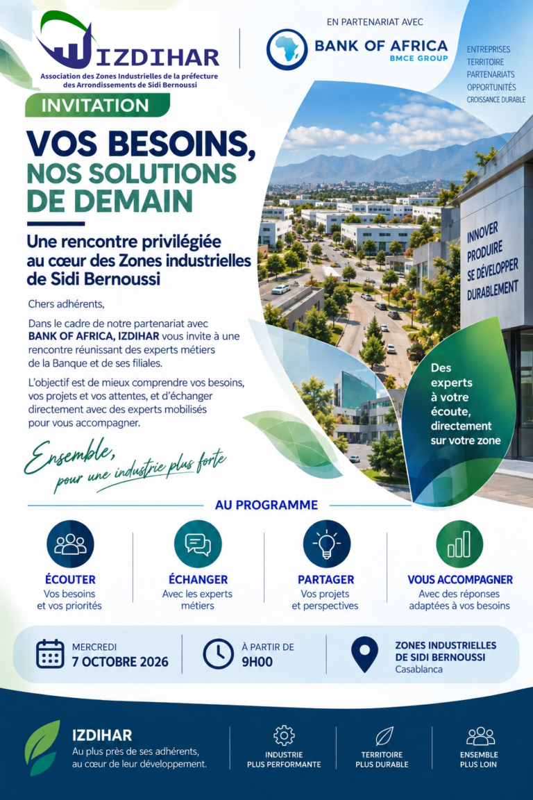 IZDIHAR vous invite à une rencontre avec les experts de BANK OF AFRICA le 07 Octobre 2026